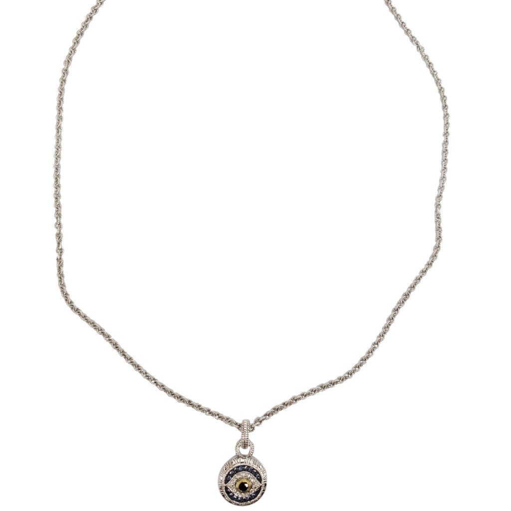 Udith Ripka Sterling Silver And 18k Gold Evil Eye Pendant Necklace #22615